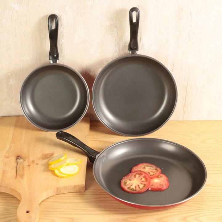 Sartén X3und 20 24 Y 32cm Negro Home Collection Negro-rojo