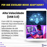 Adaptador Wifi Usb 5g Dual Band 1300mbps Com Antena