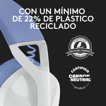 Logitech G435, Diadema Gamer Inalámbrica + Bt / Pc, Ps5 - Bl Color Blanco crudo/Lila