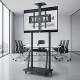 Soporte Piso Pedestal Tv Estante Mesa 32 A 70 Metalico Color Negro