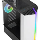 Gabinete Chasis Gamer Aerocool Bionic Fan Y Tira Rgb Vidrio Color Blanco
