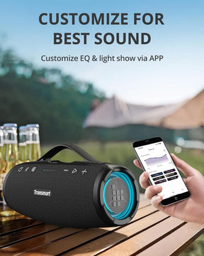 Parlante Tronsmart Mirtune S100 Bluetooth 50w Portátil Led Negro