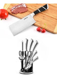 Set De Cuchillos De Cocina En Acero Inoxidable 9 Piezas Plateado