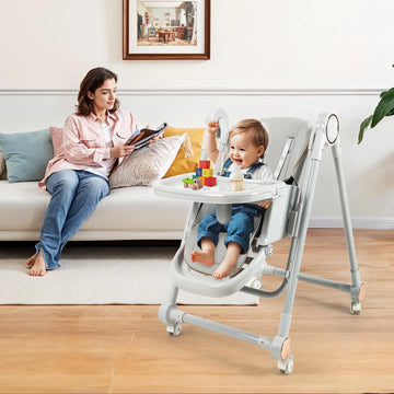 Silla Alta Portable Para Bebés Con Arnés Y Respaldo Ajustabl