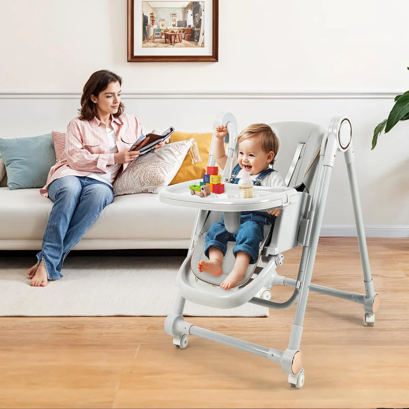 Silla Alta Portable Para Bebés Con Arnés Y Respaldo Ajustabl