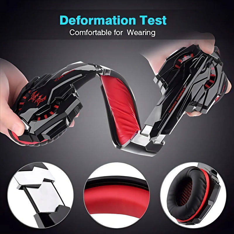 Fone de ouvido over-ear sem fio Kotion Gamer G2000 negro e rojo
