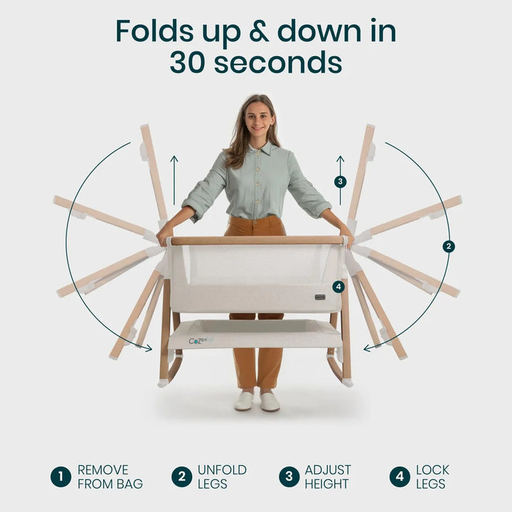 Cuna Y Cama De Noche Plegable Para Bebé Con Mecedora 0-6 Mes