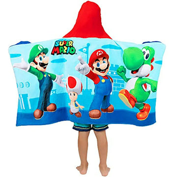 Toalla Con Capucha Super Mario Para Baño Y Playa