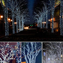 Serie Navideña Solar Exterior Luces 300 Leds 32m Blanco