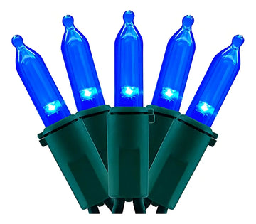 Luces Navideñas Led Azules Con Cable Verde, 66 Pies, 200 Un