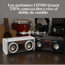 Bocina Portátil Ligero Bluetooth Tws Altavoz Inalámbrico Recargable Parlante Ldnio Luces Led Rgb Sonido Estéreo Graves Potentes Reproductor Música Negro Compacto Duradero