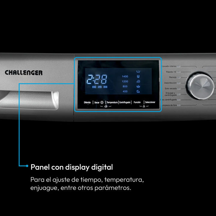 Lavadora / Secadora Inventer con panel digital 14kg Challenger