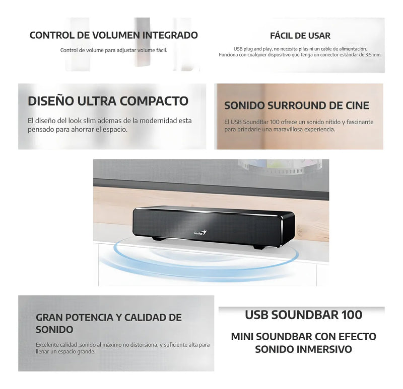 Parlante Genius Usb SoundBar 100