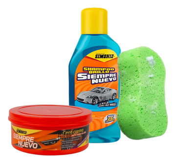Shampoo Brillo Simoniz Siempre Nuevo Cera Y Esponja