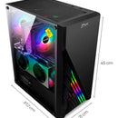 Chasis Gamer + 3 Fans Rgb Onyx Jx116 Atx / M-atx / Itx Negro