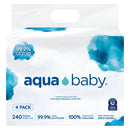 4 Pack Toallitas Húmedas De Agua Aqua Baby 240 Unidades 4 Pack Pañitos Húmedos