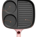 Sartén Eléctrico 3 Puestos Rosa