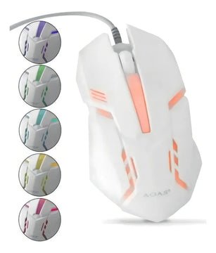 Kit de teclado y mouse gamer Aoas M-400 Portugués Brasil de color blanco