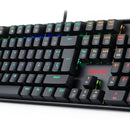 Teclado gamer Redragon Mitra QWERTY Outemu Blue español latinoamérica color negro con luz RGB