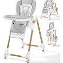 Silla Alta Plegable 3 En 1 Para Bebés Y Niños Gris Claro