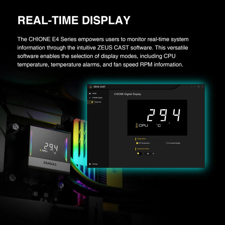 Gamdias Chione E4 Enfriador Líquido De Cpu Aio De 14.173 In