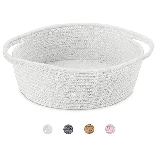Abenkle Linda Cesta Pequeña Tejida Con Asas, 12.0 X 8.0 X 5.