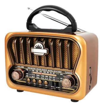Radio Multibandas Retro Solar Excelente Sonido Y Sintonia Café