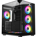 Chasis Gamer Iceberg Crystal Cube S Black Atx 6 Fans Argb Negro