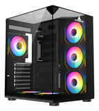 Chasis Gamer Iceberg Crystal Cube S Black Atx 6 Fans Argb Negro