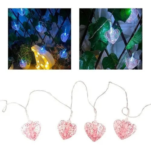 Luz Led Pinzas Fotos Instalación Corazones San Valentín 14