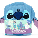 Toalla De Algodón Con Capucha Para Niños Stitch Azul Acero