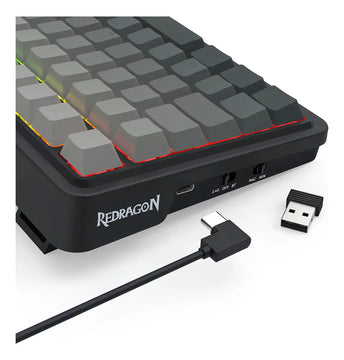 Teclado Redragon Eisa Max K686sp-rgb-max Gris Inalambrico Idioma Español Latinoamérica