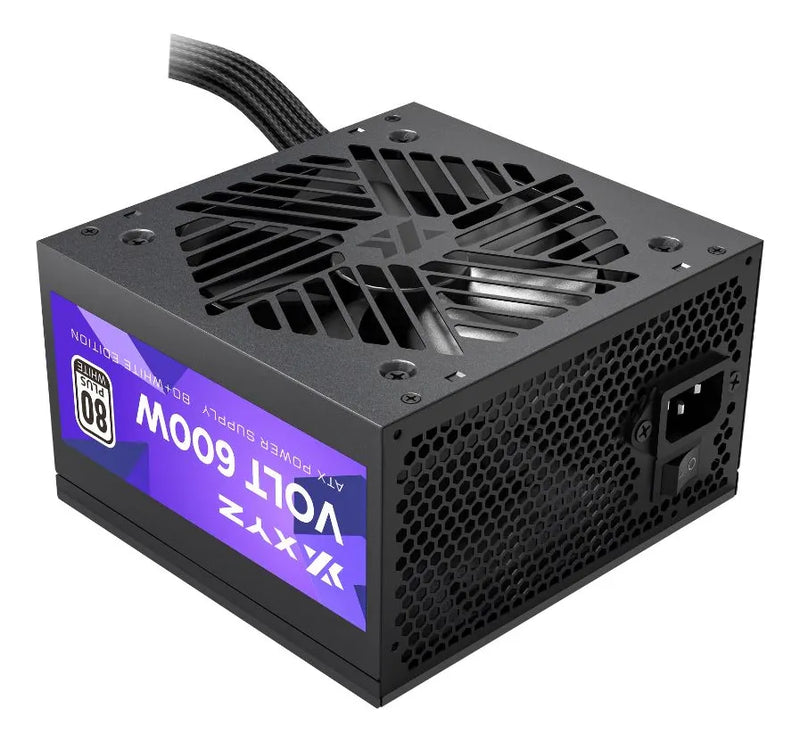 Fuente Poder Xyz Volt 600w Certificada 80+ White Color Negro