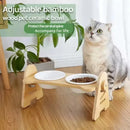 Plato Comedero Doble Graduable Antireflujo Mascotas Blanco