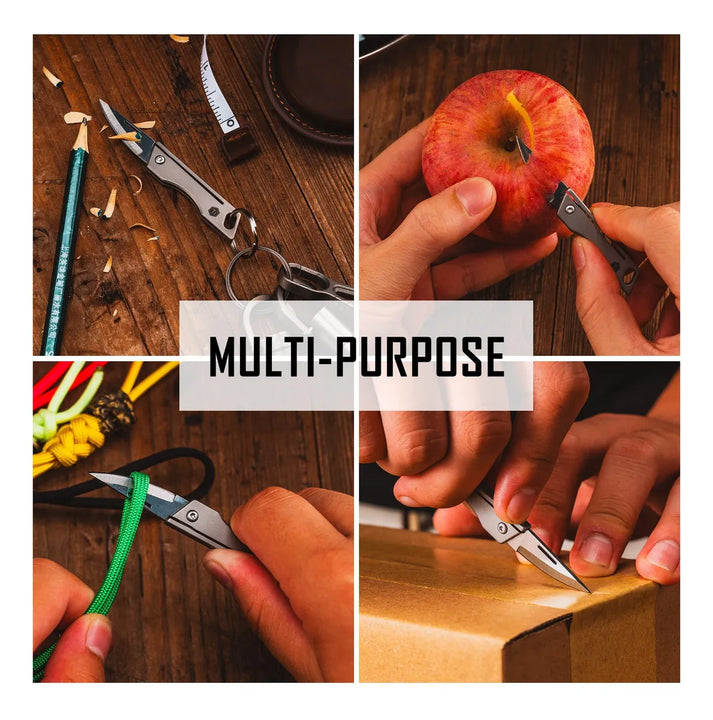 Cuchillo De Bolsillo Edc Mini Plegable De Titanio Gris