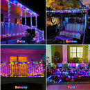 Luces Navideñas Multicolor Con Panel Solar - 21 Metros Azul Claro
