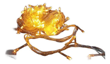 Serie Navideña Luz Led Calida X100 Luces Cable Trans. Paq.x1