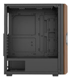 Gabinete Chasis Iceberg Wood Core X6 Ventiladores Argb Negro