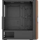 Chasis Iceberg Wood Core Gamer Con 6 Ventiladores Argb Negro