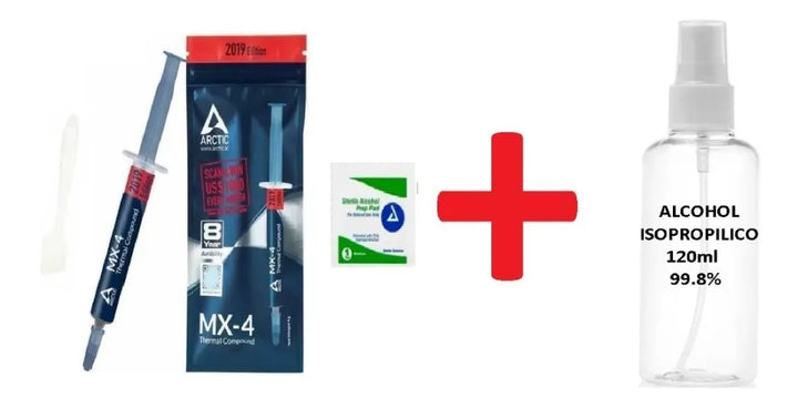Pasta Termica Arctic Mx-4 4g 2019 Sellada + Alcoh Isop 120ml