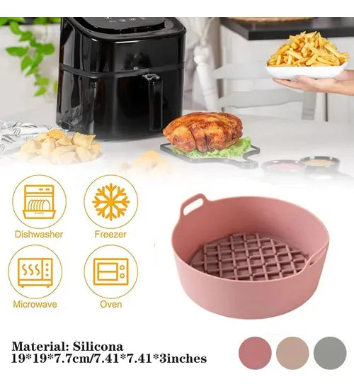 Bandeja Protectora De Silicona Para Freidora De Aire Beige