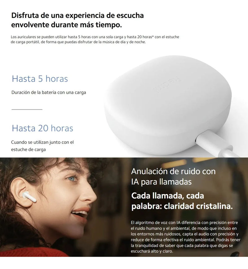 Xiaomi Redmi Buds 4 Lite, Auriculares Táctil / Manos Libres Negro