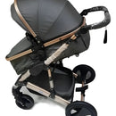 Coche Para Bebe Tipo Moisés Azul Acero Dorado