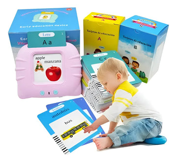 Lector Tarjetas Interactivas Inglés, Español 255 Tarjetas Azul,rosa