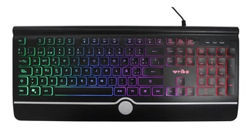 Teclado Weibo QWERTY color negro con luz RGB