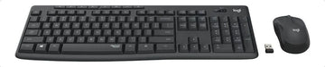 Kit de teclado y mouse inalámbrico Logitech MK295 Español Latinoamérica de color negro