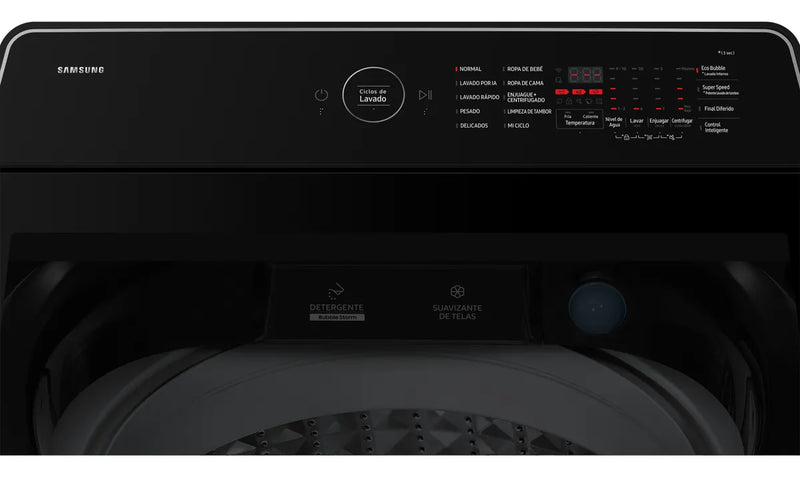 Samsung Lavadora Bespoke Carga Superior 17 Kg, - Ai Wash Negra
