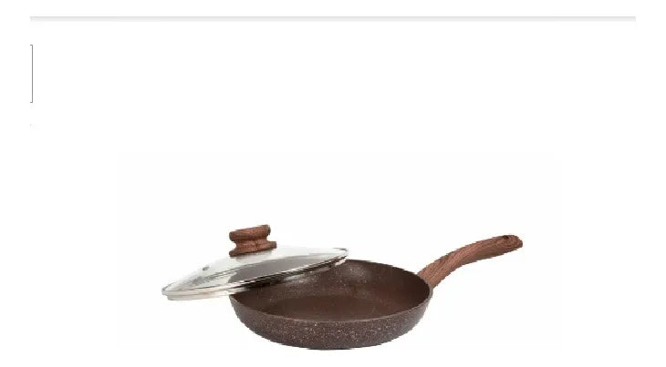 Sartén 24 Cm Bronce Free Home Antiadherente Tapa De Vidrio