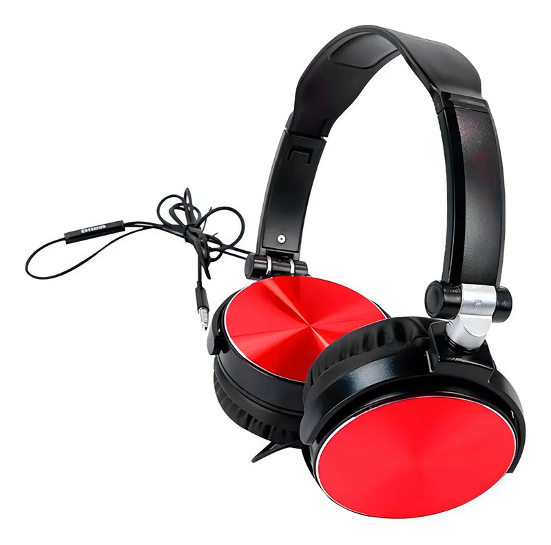 Audifonos Diadema Manos Libres Estereo Aiwa Aw X107r Rojo