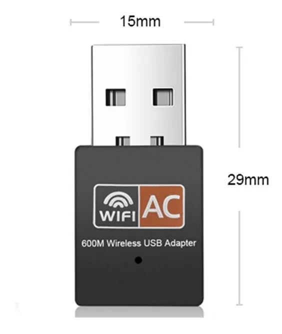 Antena Wifi Doble Banda 600 Mbps 2.4g 5g Adaptador Usb 5 Ghz